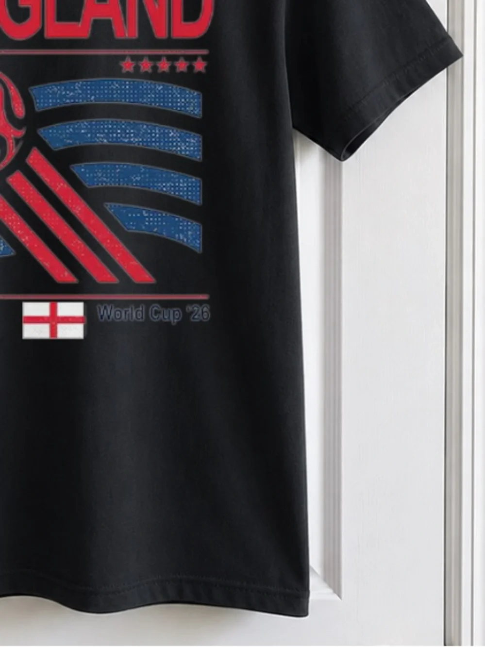 England Soccer Graphic Tee Black Unisex Oversized Black